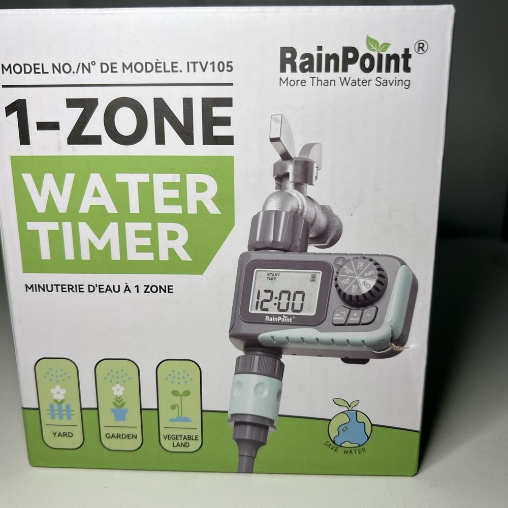 NEW RainPoint Programmable 1 Zone Water‎ Timer Model Number ITV105 OPEN BOX